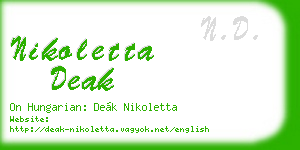 nikoletta deak business card
